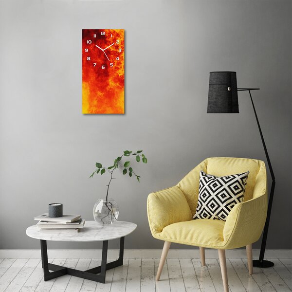 Ceas de sticlă pe perete vertical Flames