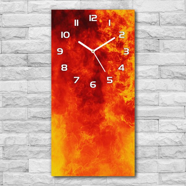 Ceas de sticlă pe perete vertical Flames
