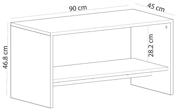 Măsuţă de cafea, Hanah Home, Culoare: Alb Stejar Safir
