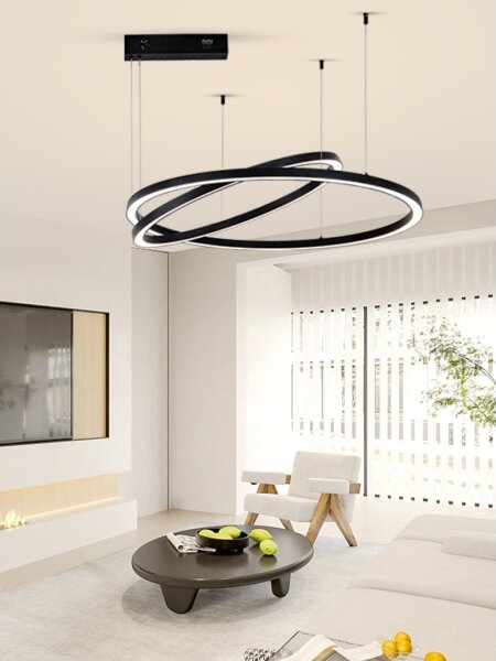 Lustră LED dimabilă Immax NEO 07216L FINO 93W/230V 60/80 cm negru Tuya + telecomandă