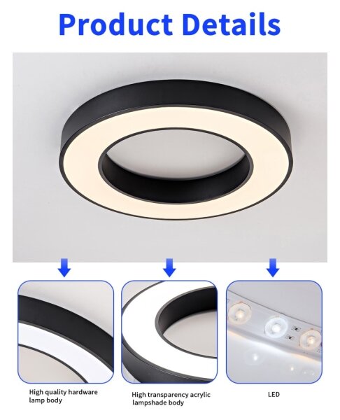 Plafonieră LED dimabilă PASTEL LED/53W/230V 60 cm negru Tuya Immax NEO 07209L + telecomandă