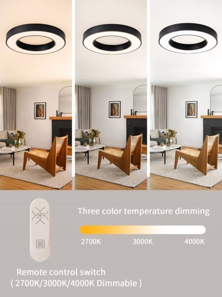 Plafonieră LED dimabilă PASTEL LED/53W/230V 60 cm negru Tuya Immax NEO 07209L + telecomandă