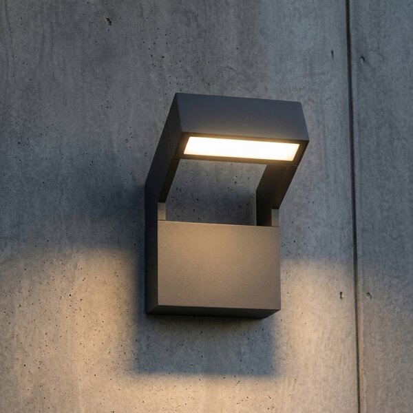 Arcchio – aplice de exterior cu LED Kovato, gri închis, IP65, Gri, Metal, Modern