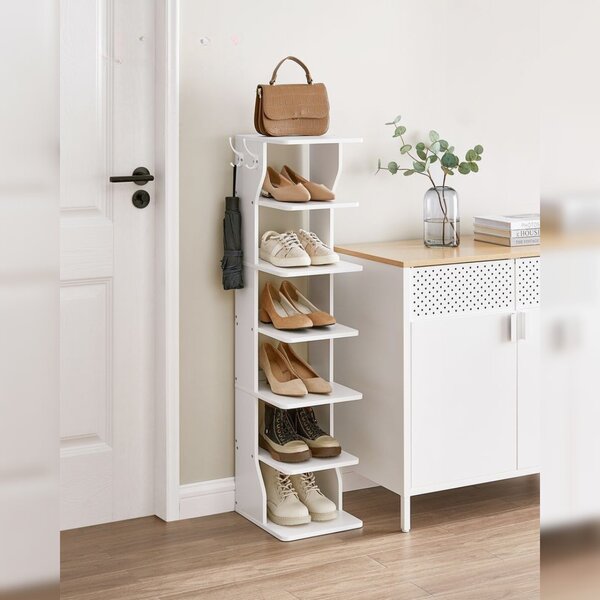 Suport pantofi CINDY, 6 niveluri, 30x26.4x110.4cm, alb Vasagle