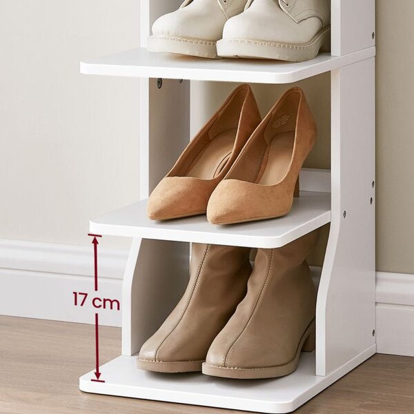 Suport pantofi CINDY, 6 niveluri, 30x26.4x110.4cm, alb Vasagle