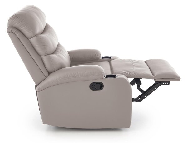 Fotoliu recliner Houston 1911, Bej, Piele ecologică, 80x80x100cm, 32 kg