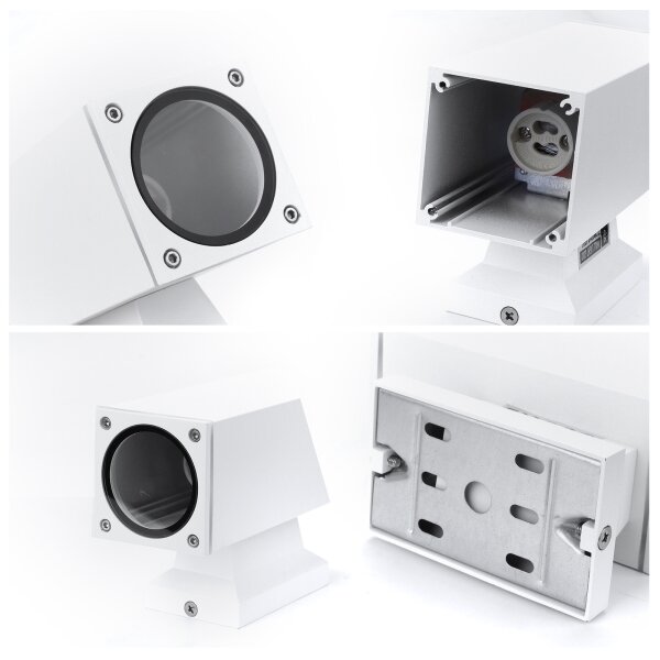 Aplică de exterior Aigostar 2xGU10/230V alb IP65 dreptunghiular