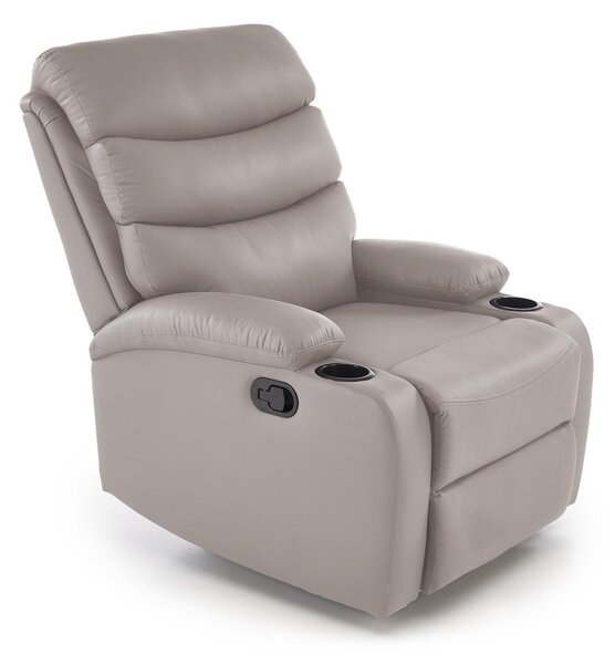 Fotoliu recliner Houston 1911, Bej, Piele ecologică, 80x80x100cm, 32 kg
