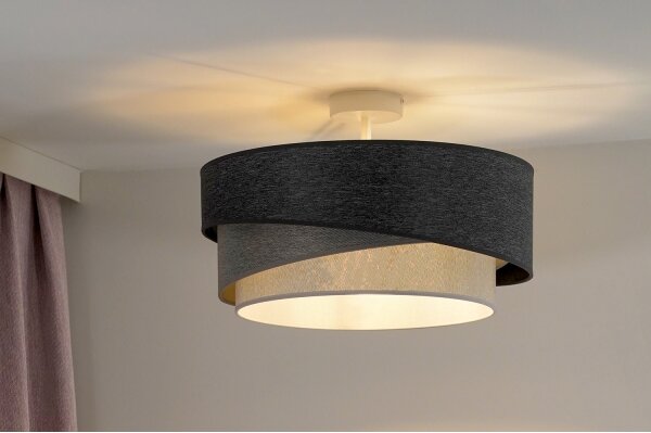 Lustră aplicată Duolla KOBO 1xE27/15W/230V d. 45 cm gri/alb