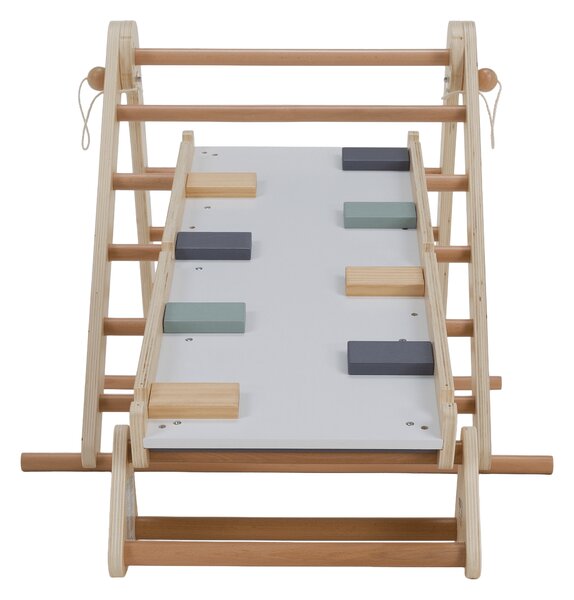 KONDELA Montessori Triunghiul Pikler 3în1, natural/mix de culori, OPRIN
