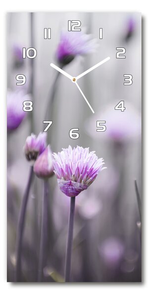 Ceas vertical de perete din sticlă flori arpagic