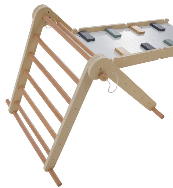 KONDELA Montessori Triunghiul Pikler 3în1, natural/mix de culori, OPRIN