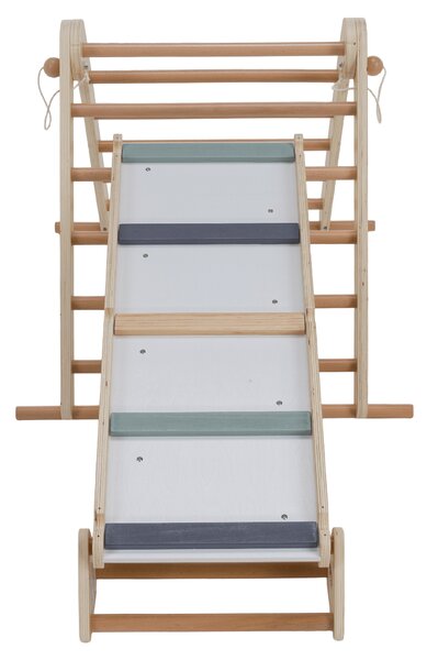 KONDELA Montessori Triunghiul Pikler 3în1, natural/mix de culori, OPRIN
