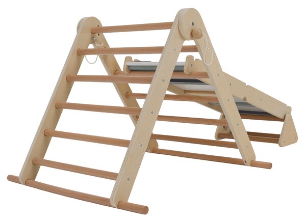KONDELA Montessori Triunghiul Pikler 3în1, natural/mix de culori, OPRIN