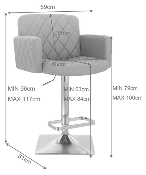HC802KW Scaun Alb din Piele Ecologica cu Bază Neagră