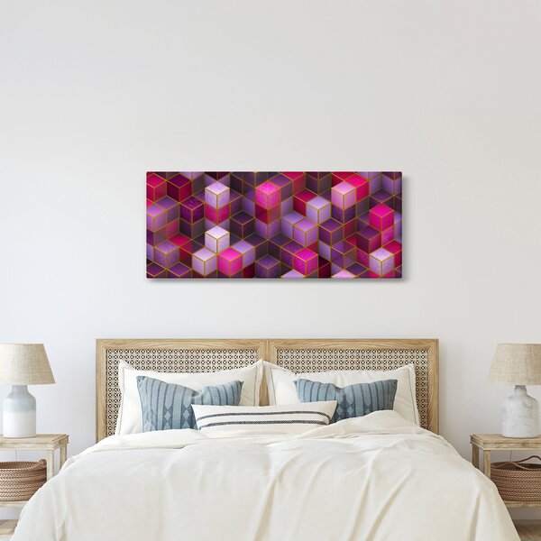 Tablou - Cuburi violet (120x50 cm)