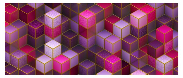 Tablou - Cuburi violet (120x50 cm)