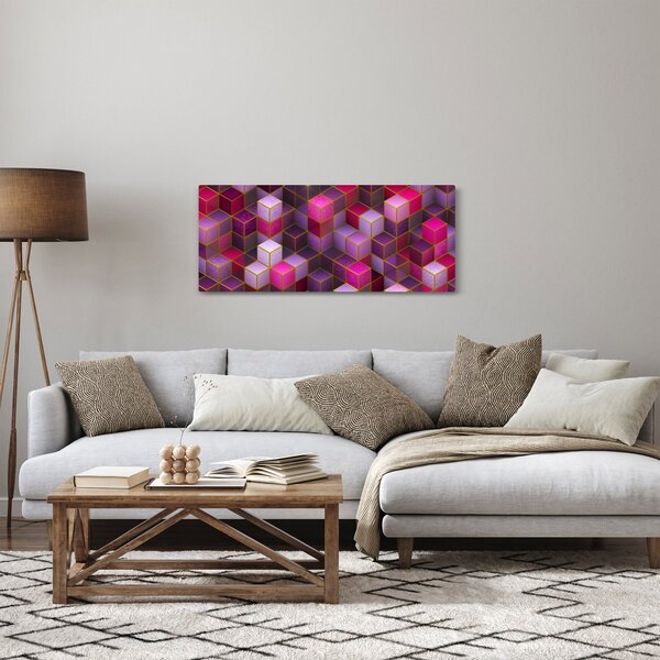 Tablou - Cuburi violet (120x50 cm)