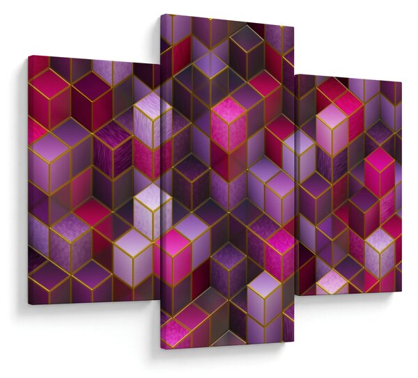 Tablou - Cuburi violet (90x60 cm)