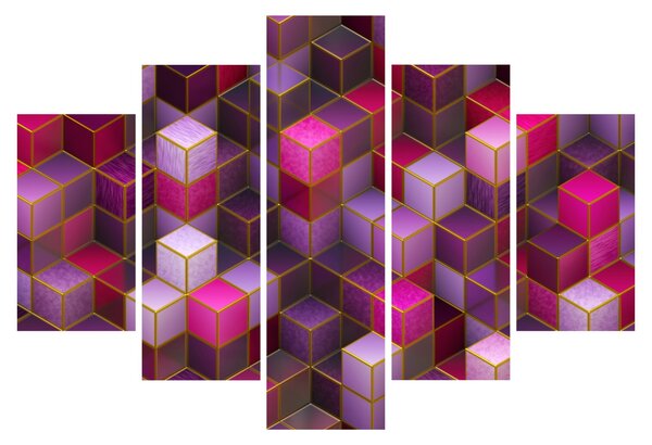 Tablou - Cuburi violet (150x105 cm)