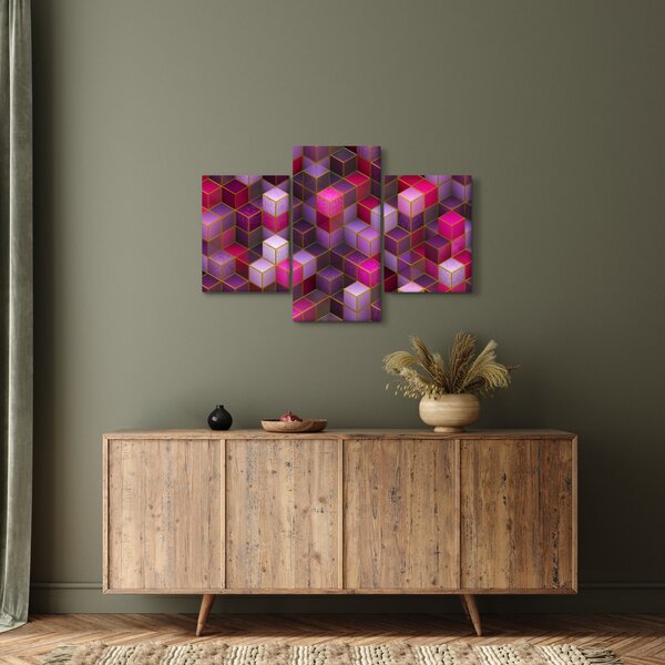 Tablou - Cuburi violet (90x60 cm)