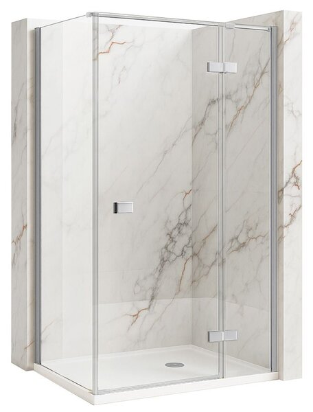 Rea Atlas, cabină de duș 80 (ușă) x 80 (perete), partea stângă, sticlă transparentă 6 mm, profil cromat, KPL-K4362