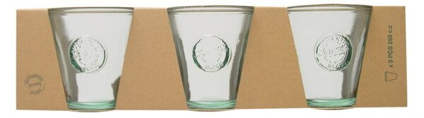 Set 3 pahare din sticlă reciclată Ego Dekor Authentic, 250 ml
