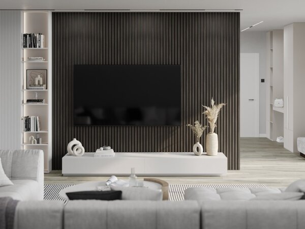 Mexen Lam-B, lamele acustice de perete 275 × 30 cm, placă HDF 4 mm, furnir tehnic, nuc argintiu, S100-275307-3015-009