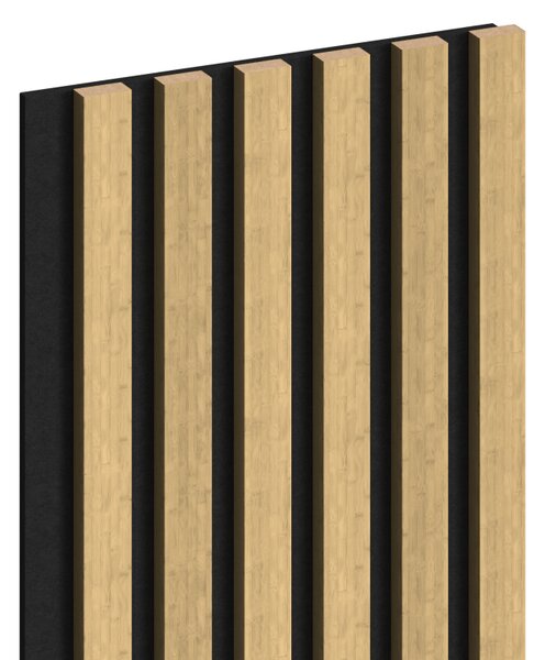 Mexen Lam-F, lamele acustice de perete 275 × 30 cm, suport din fetru 8 mm, furnir tehnic, bambus natural, S105-275307-3015-011