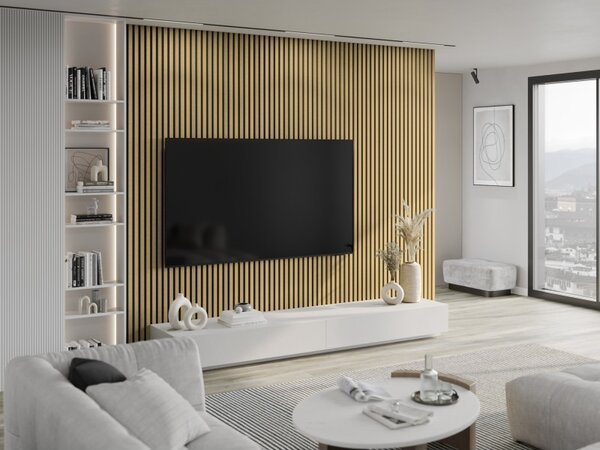 Mexen Lam-F, lamele acustice de perete 275 × 30 cm, suport din fetru 8 mm, furnir tehnic, bambus natural, S105-275307-3015-011
