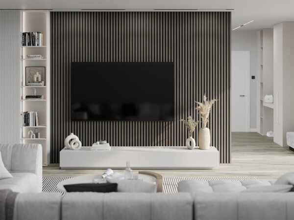 Mexen Lam-F, lamele acustice de perete 275 × 30 cm, suport din fetru 8 mm, furnir tehnic, stejar onix, S105-275307-3015-010