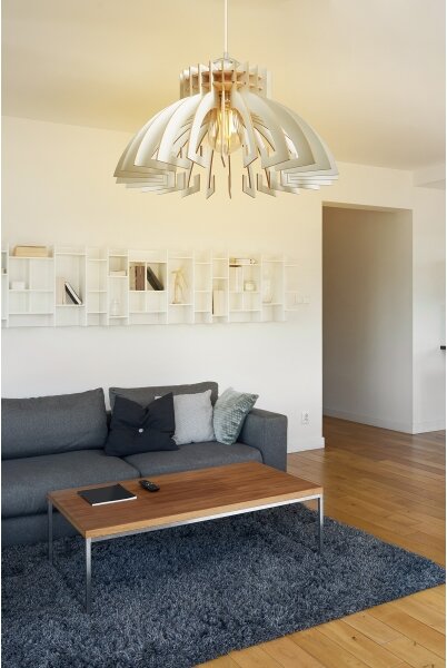 Lustră pe cablu 1xE27/60W/230V alb d. 39 cm