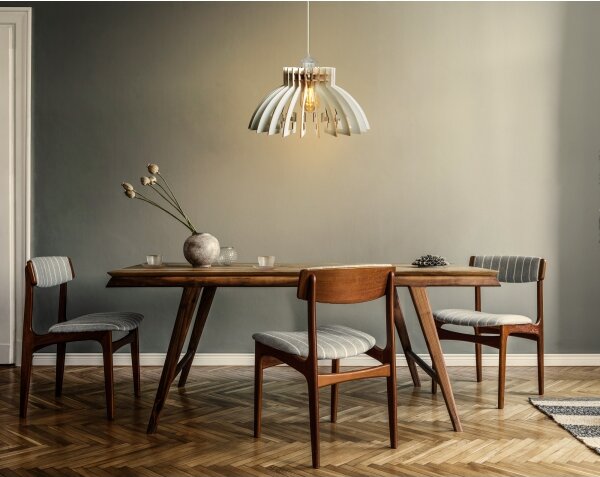 Lustră pe cablu 1xE27/60W/230V alb d. 39 cm
