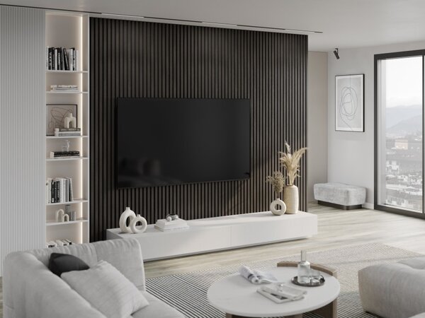 Mexen Lam-F, lamele acustice de perete 275 × 30 cm, suport din fetru 8 mm, furnir tehnic, nuc argintiu, S105-275307-3015-009