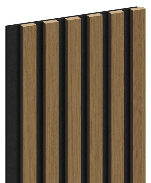Mexen Lam-F, lamele acustice de perete 275 × 30 cm, suport din fetru 8 mm, furnir tehnic, tec auriu, S105-275307-3015-014