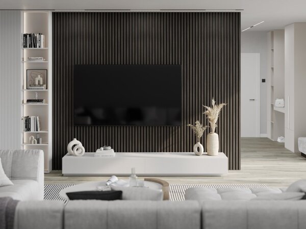 Mexen Lam-F, lamele acustice de perete 275 × 30 cm, suport din fetru 8 mm, furnir tehnic, nuc argintiu, S105-275307-3015-009