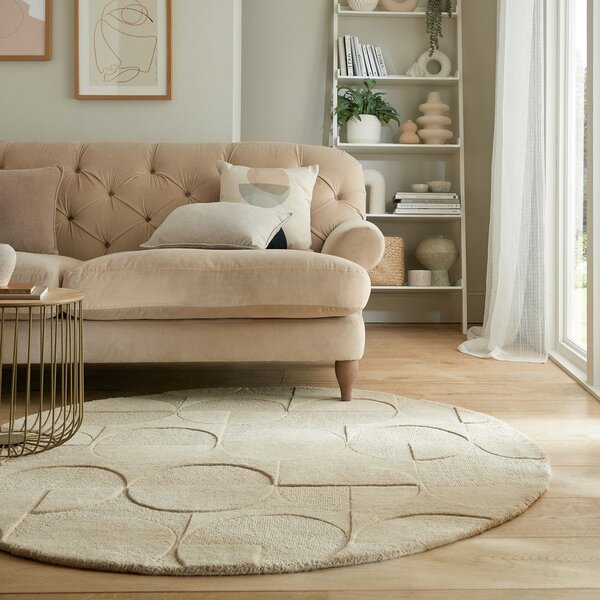 Covor bej rotund din lână ø 160 cm Gigi - Flair Rugs