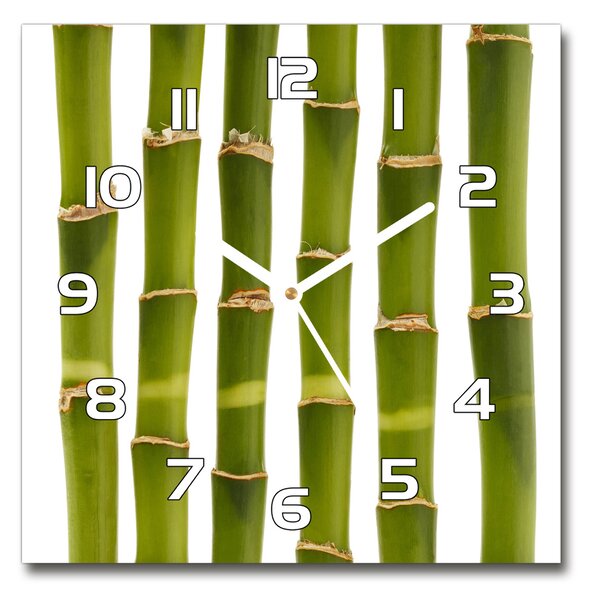 Ceas din sticlă pătrat Bambus