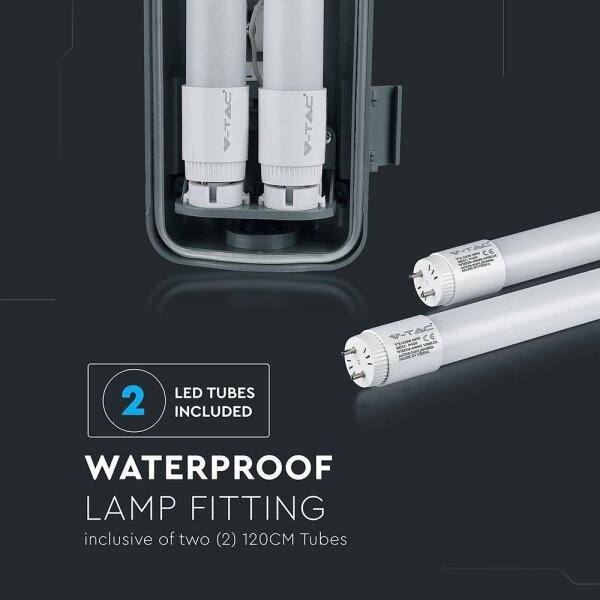 Corp de iluminat LED fluorescent T8 2xG13/22W/230V IP65 6400K 156 cm