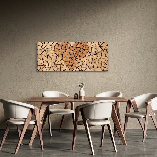 Tablou - Inima din lemn (120x50 cm)