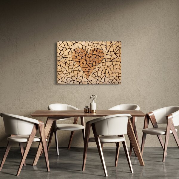 Tablou - Inima din lemn (90x60 cm)