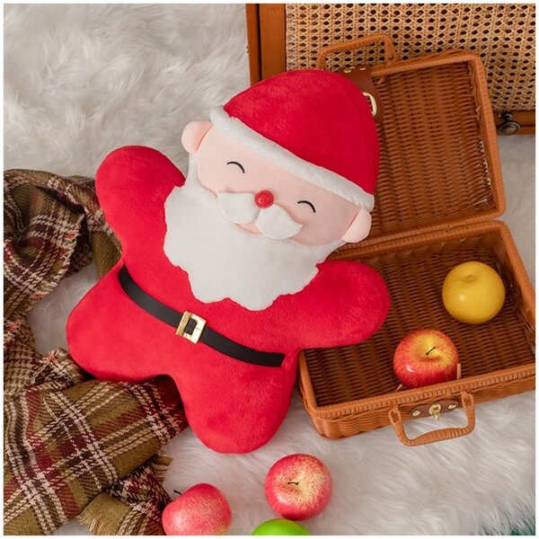 Perna decorativa din catifea SANTA CLAUS, rosie