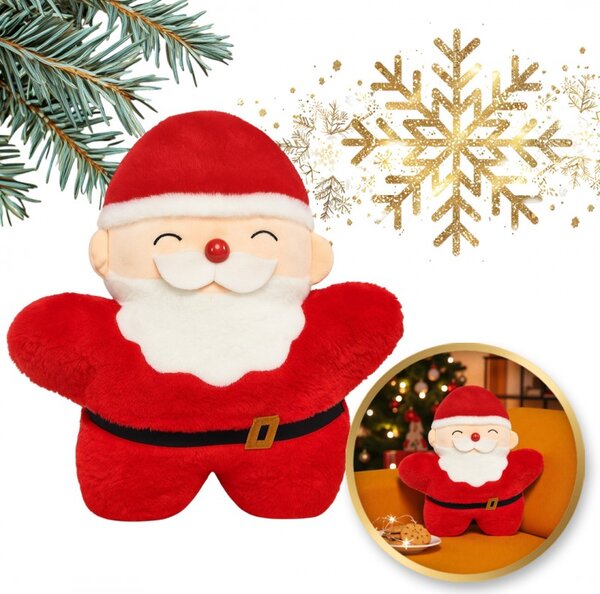 Perna decorativa din catifea SANTA CLAUS, rosie