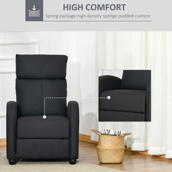 HOMCOM fotoliu recliner, 69x87x100,5cm, negru | AOSOM RO