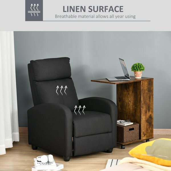 HOMCOM fotoliu recliner, 69x87x100,5cm, negru | AOSOM RO