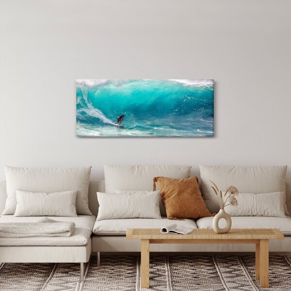 Tablou - Surfer în valuri (120x50 cm)