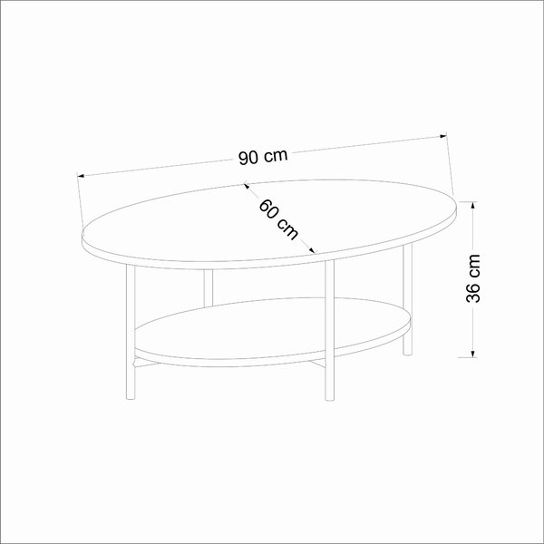 Măsuţă de cafea, Hanah Home, Culoare: Travertin