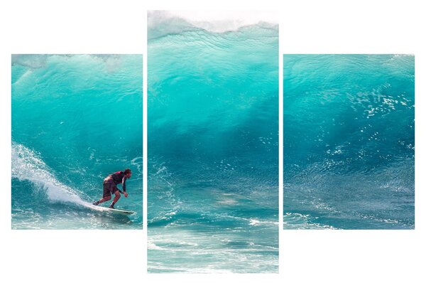 Tablou - Surfer în valuri (90x60 cm)