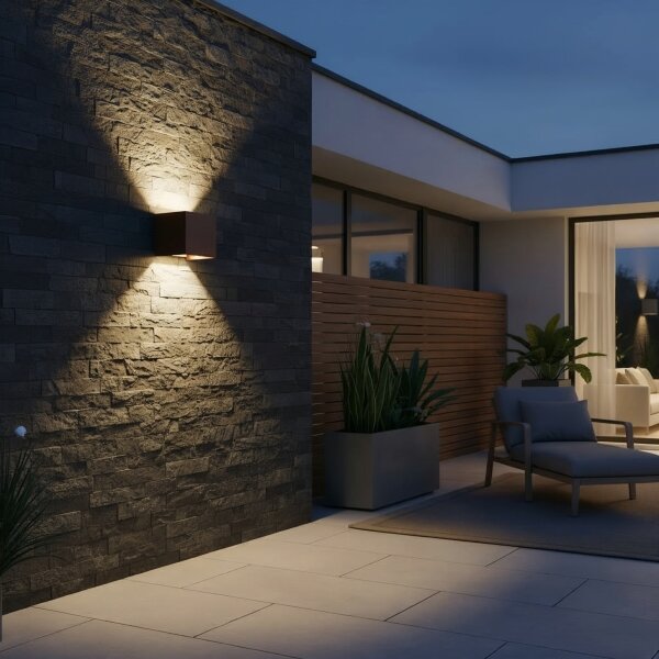 Aplică LED de exterior Ideal Lux ATOM LED/12W/230V IP54 maro