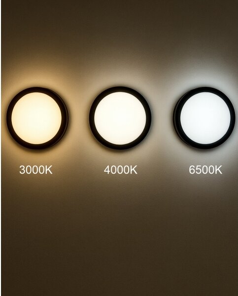 Plafonieră LED cu senzor pentru baie ELLÉ LED/24W/230V d. 26 cm IP54 antracit
